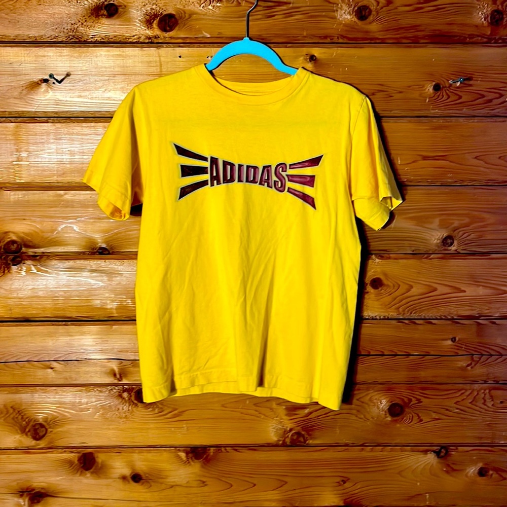 Vintage adidas yellow t shirt
